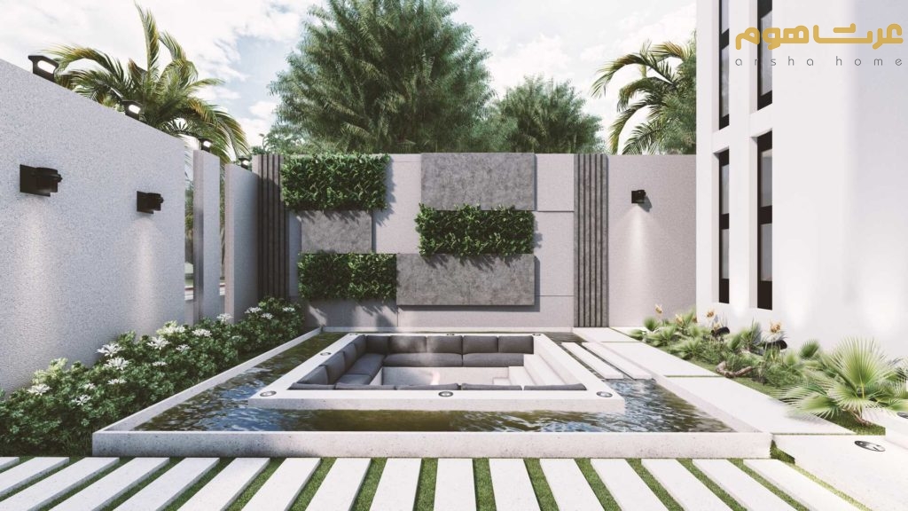 طراحی محوطه ویلا کردان