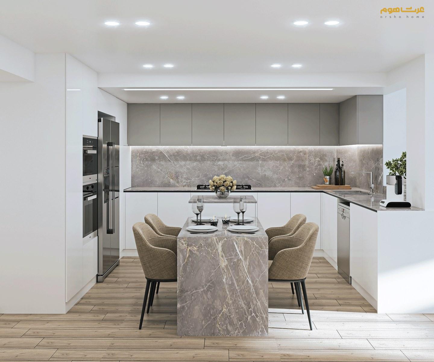 طراحی داخلی مدرن آشپزخانه لویزان