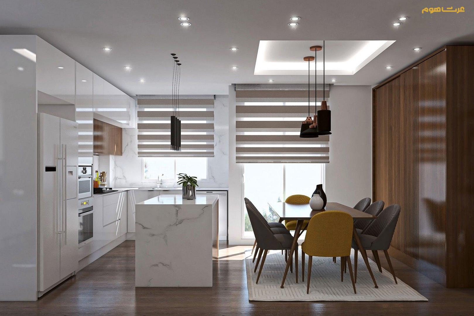 طراحی داخلی مدرن جنت آباد بهرامی نژاد آشپزخانه