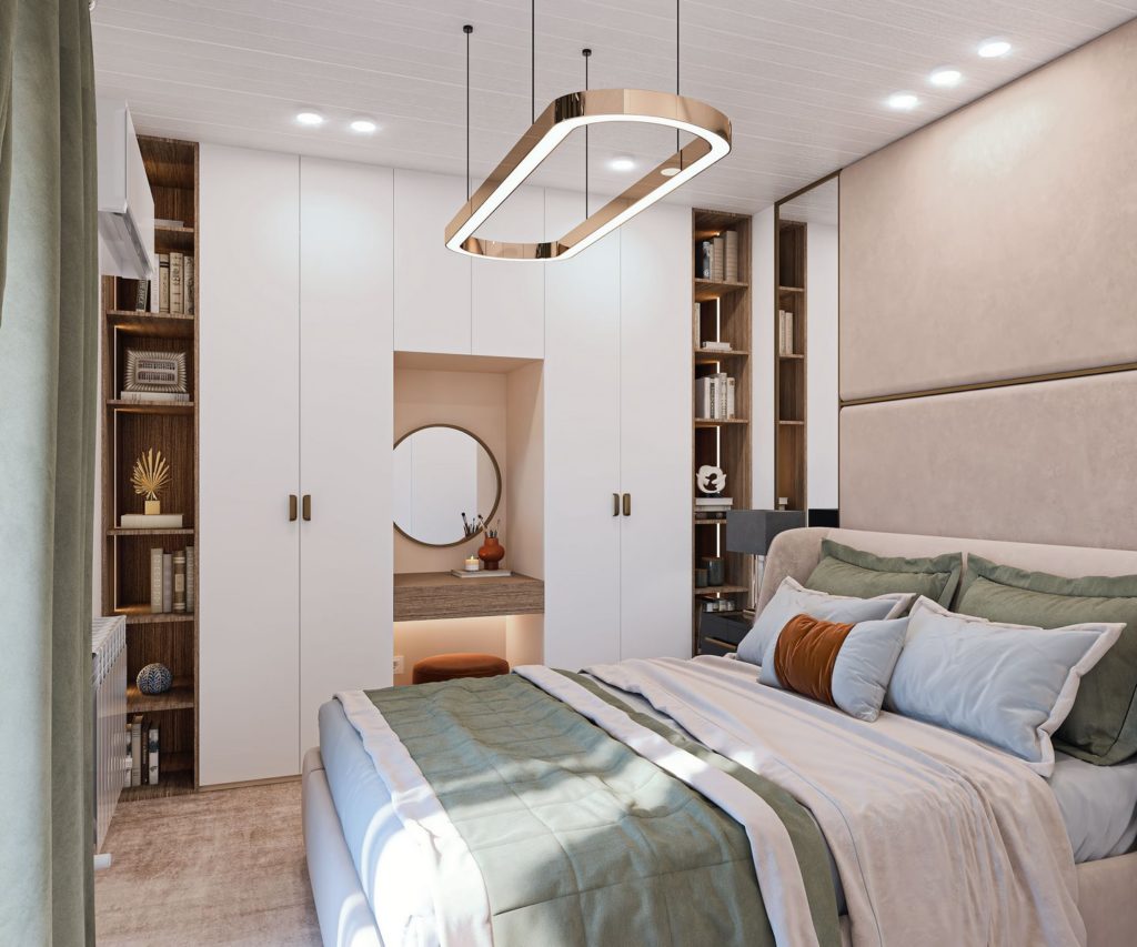 طراحی داخلی اتاق خواب نور