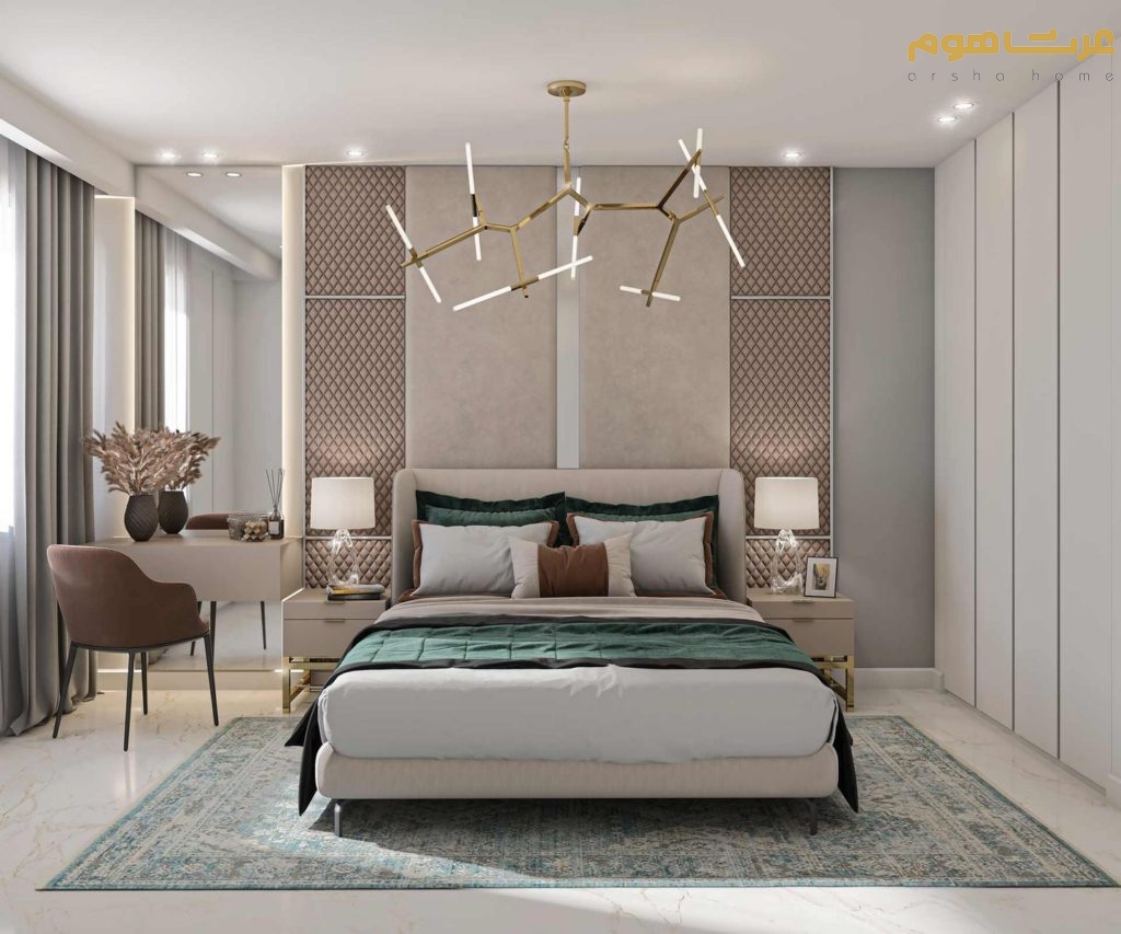 طراحی داخلی اتاق خواب به سبک مدرن دربند