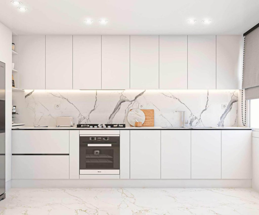 طراحی کابینت سفید دربند